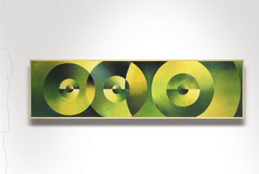 Crop circles, Oil on canvas  60" x 20"